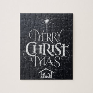 God jul Religiösa Julsvart krita Pussel