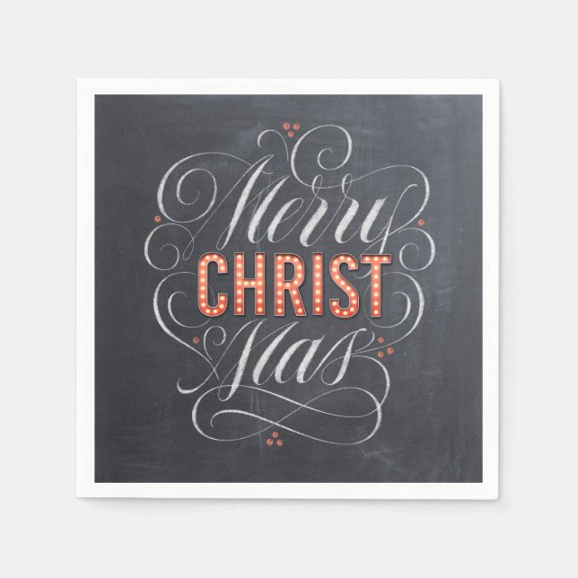 God jul Religiösa Marquee Chalkboard Chalk Pappersservett (Framsidan)