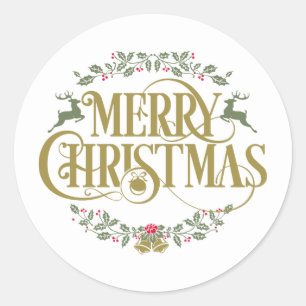 God Jul Ren Häxbarber Runt Klistermärke