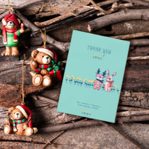 God Jul – Ren & Kanin på Teal Tack Kort