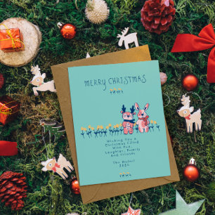 God Jul – Ren & Kanin på Teal Vykort