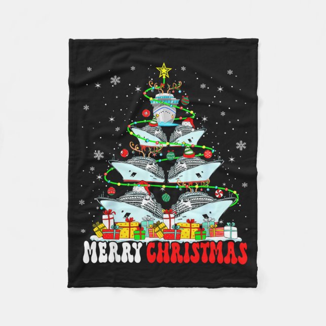 God Jul Ren Tomte Jultomte Kryssningsfartyg Xm Fleecefilt (Framsidan)
