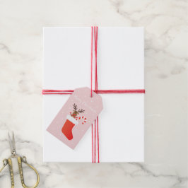God jul renar i en lagervit presentetikett