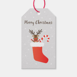 God jul renar i lager presentetikett