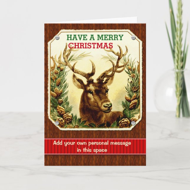 God jul renar med insida foto-Anpassningsbar Helgkort (Framsida)