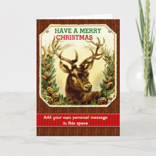 God jul renar med insida foto-Anpassningsbar Helgkort