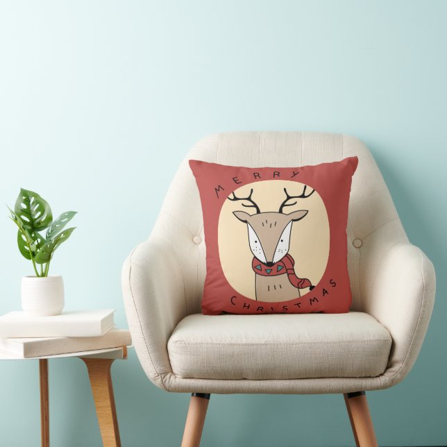 God jul Renar med Scarf med Ljus Kudde (Stol)