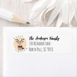 God jul renar med Scarf Returadress Etikett