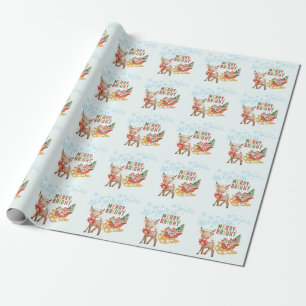 God Jul Renar och Tomtesläde Presentpapper