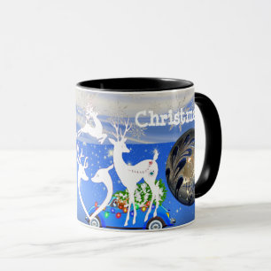 God jul renar Pristine Snöflingor Blue Mugg