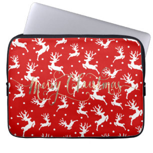 God Jul Renar Röda Laptop Fodral