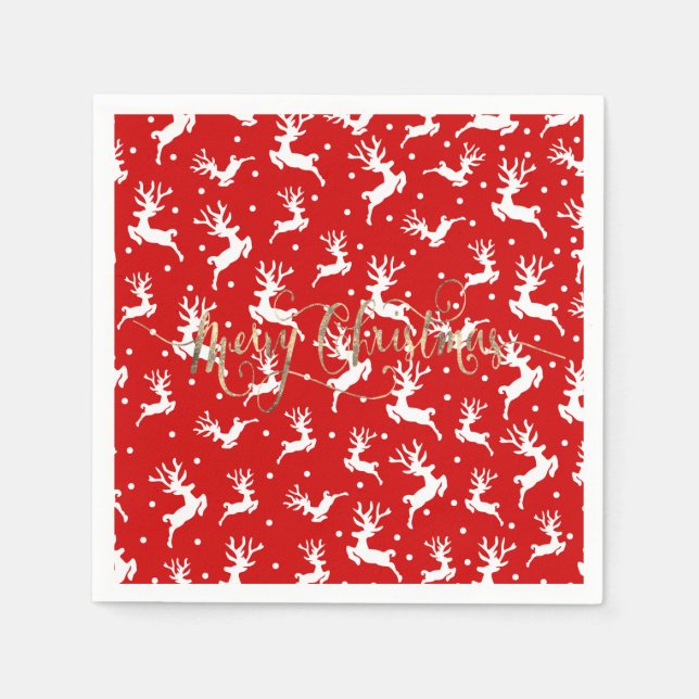 God Jul Renar Röda Pappersservett (Framsidan)