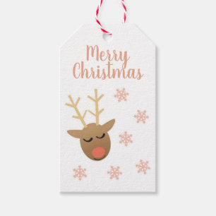 God jul Rener Rosa Guld Presentetikett
