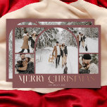 God jul Retro Arch Photo Collage<br><div class="desc">säsongens glädje med vårt fantastiska julkort för helgdag. Det här vackert designade kortet har en femfotokollage med en öga-tagningsbild i mitten som visar dina omhuldade minnen. Nedan skrivs God jul elegant i ett dekorativt typsnitt av finare-vintage, vilket ger en aning nostalgisk charm. På baksidan anpassar du den ytterligare med två...</div>