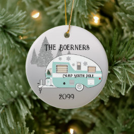 God jul Retro Camper Trailer Camper Julgransprydnad Keramik