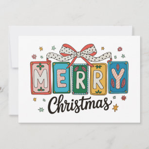 God Jul Retro Coquette Slinga Tjejig Högtid Julkort