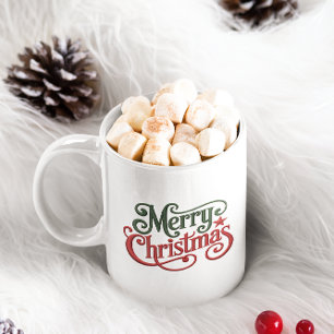 God jul Retro Embroidery Typography Kaffemugg