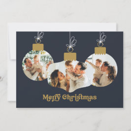 God jul Retro Font Photo Ornaments Julkort