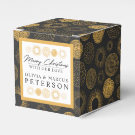 God jul Retro Helgdag Burst Gift Guld Presentaskar