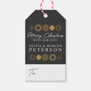 God jul Retro Helgdag Burst Hanging Presentetikett