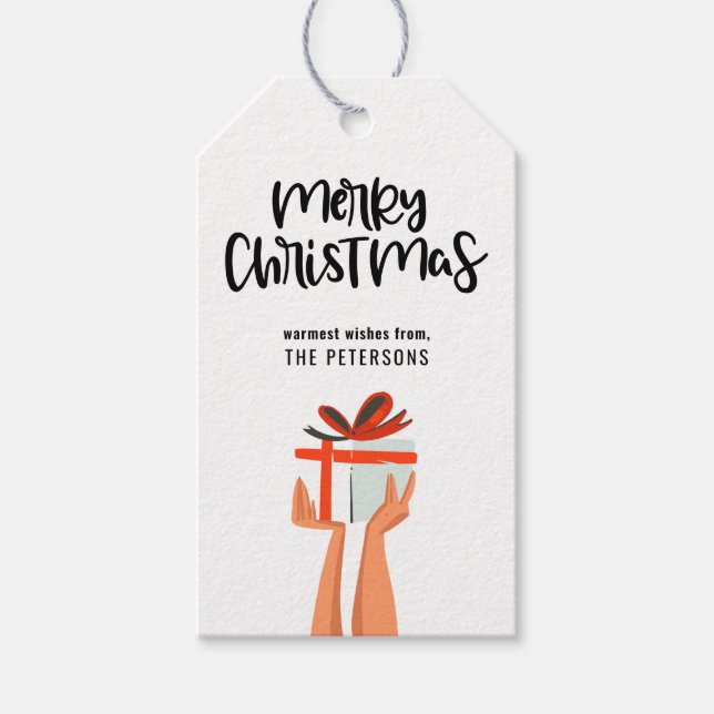 God jul Retro i mitten av århundradet Presentetikett (Framsidan)