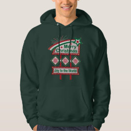 God jul Retro Marquee - Joy to World Hoodie