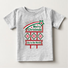 God jul Retro Marquee - Joy to World T Shirt