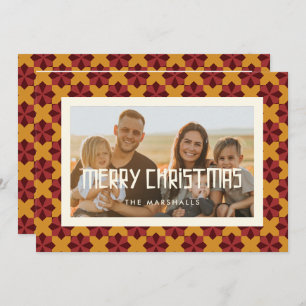 God jul Retro Mid Century Photo Julkort