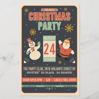 God jul Retro Party Flyer
