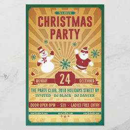 God jul Retro Party Flyer