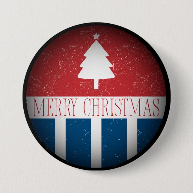 God Jul Retro Patriotisk  Knapp (Framsida)