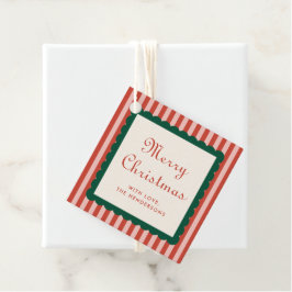 God Jul Retro Randig Högtid Gåvor Etiketter