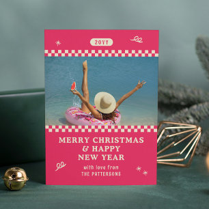 God jul Retro Rosa Photo Personlig