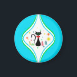 God jul Retro Siamese Cat Magnet<br><div class="desc">Med den moderna siamesiska kattan i mitten av århundradet gör en snygg timglasdesign en roligt accentkylare,  kontorsutrymme eller skolskåp!</div>