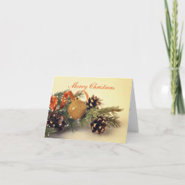 God jul Retro Stil Dekoration Note Card Helgkort