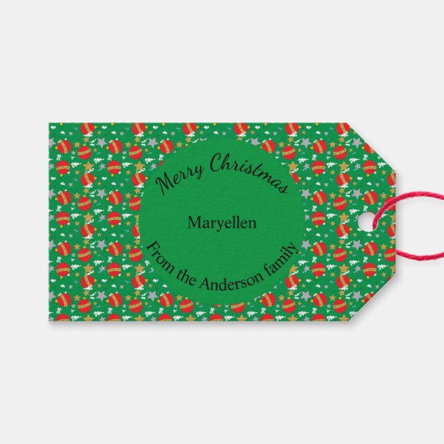 God jul retro till och från ställe presentetikett (Framsidan (Horisontell))