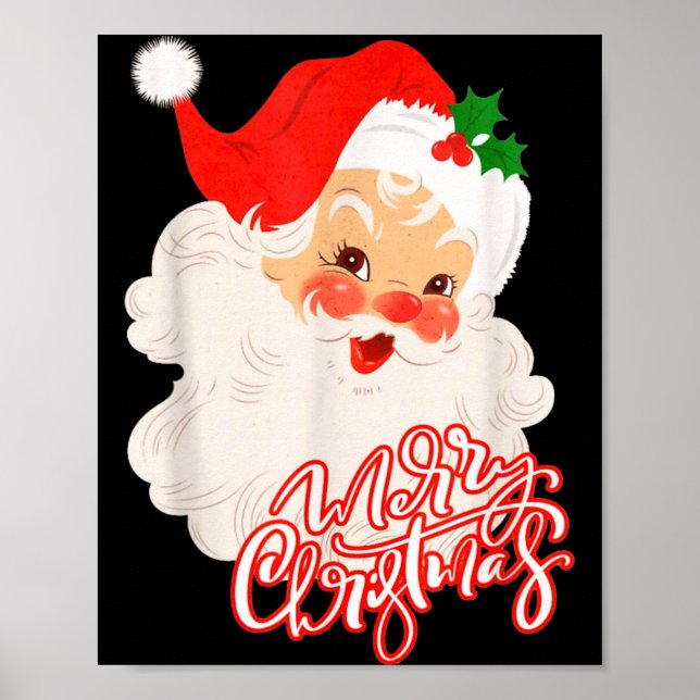 God Jul Retro Tomte Vintage Retro Xm Poster (Framsidan)