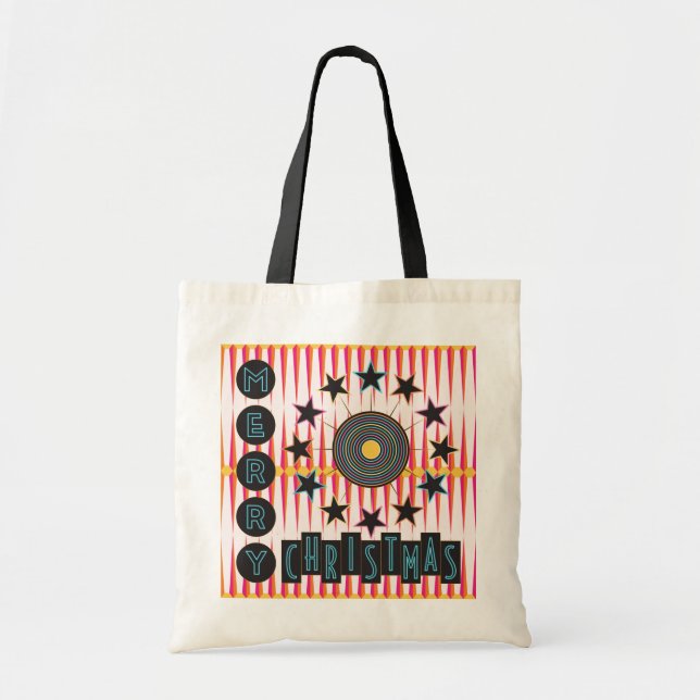 God jul Retro Tote Tygkasse (Framsidan)