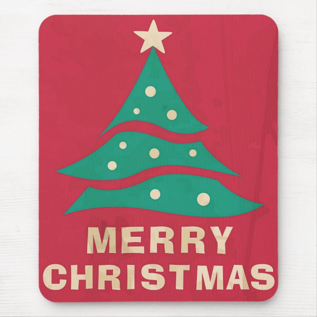 God jul Retro Träd Musmatta (Framsidan)