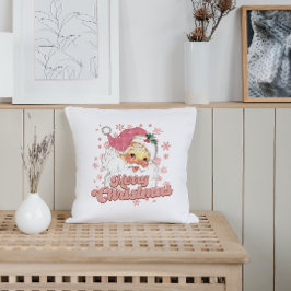 God jul Retro Typography Santa Rosa Hat Kudde