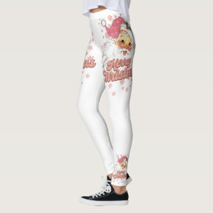 God jul Retro Typography Santa Rosa Hat Leggings