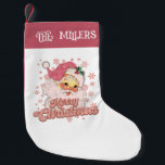 God jul Retro Typography Santa Rosa Hat Liten Julstrumpa<br><div class="desc">God jul-rosa-retrotypografi med Jultomten med rosa hatt.</div>