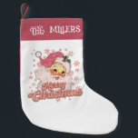 God jul Retro Typography Santa Rosa Hat Liten Julstrumpa<br><div class="desc">God jul-rosa-retrotypografi med Jultomten med rosa hatt.</div>