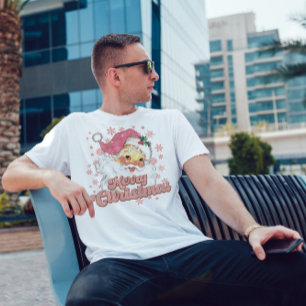 God jul Retro Typography Santa Rosa Hat T Shirt