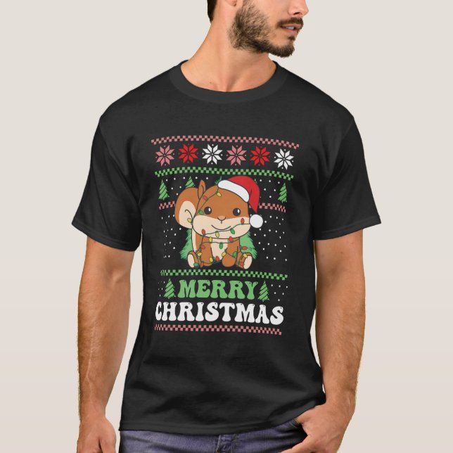 God jul Retro Ugly julekorre T Shirt (Framsida)