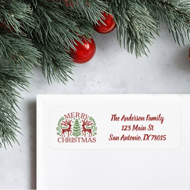 God jul Returadress Etikett (Personalized Christmas Return Address Labels)