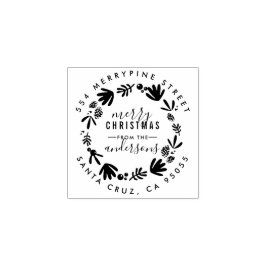God jul | Returadress för kransfamilj Stämpel