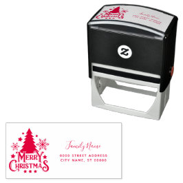 God jul Returadress Self-Inking Frimärke Självfärgande Stämpel