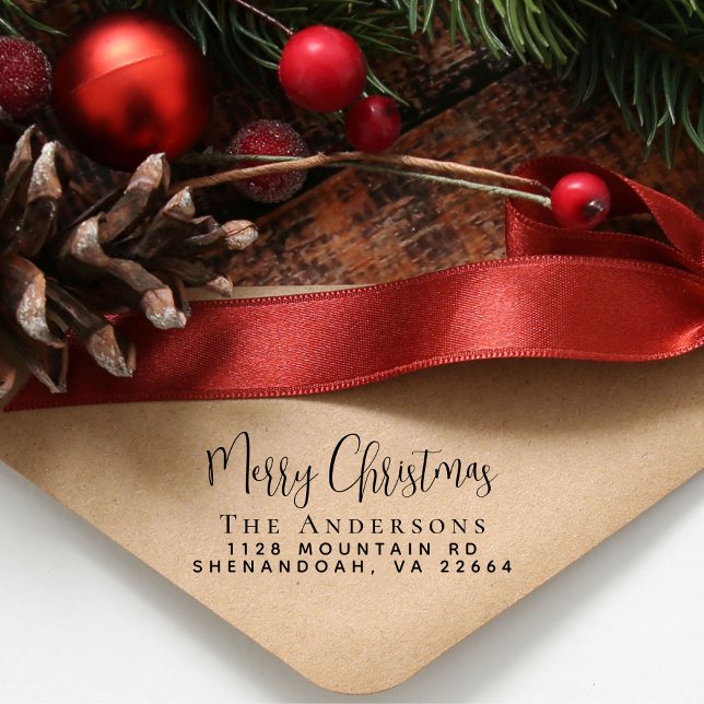 God jul Returadress Självfärgande Stämpel (Skapare uppladdad)