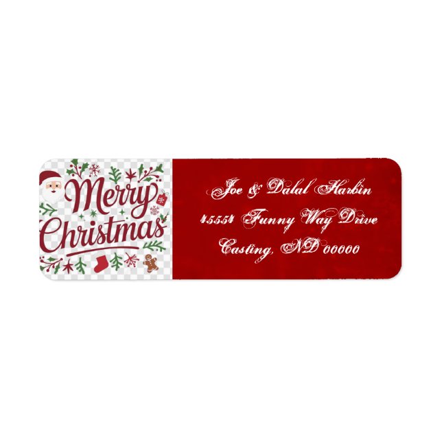 God Jul Returadressetiketter Returadress Etikett (Framsidan)
